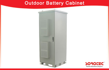White Outdoor Telecom Cabinet , Metal Electronic Enclosures With Air Conditioner